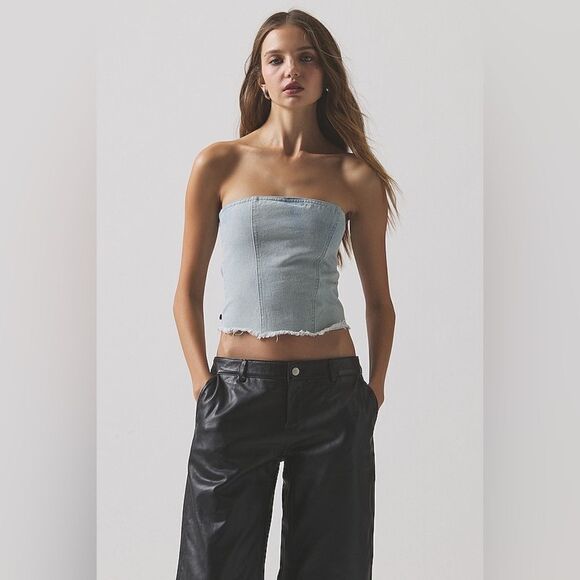 superdown domonique strapless denim top NWT SIZE XS - Picture 1 of 6